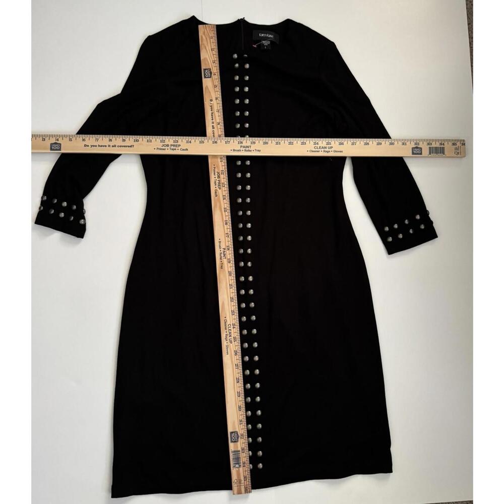 Karen Kane Black and Silver Sheath Dress 3/4 Sleeve Size Large